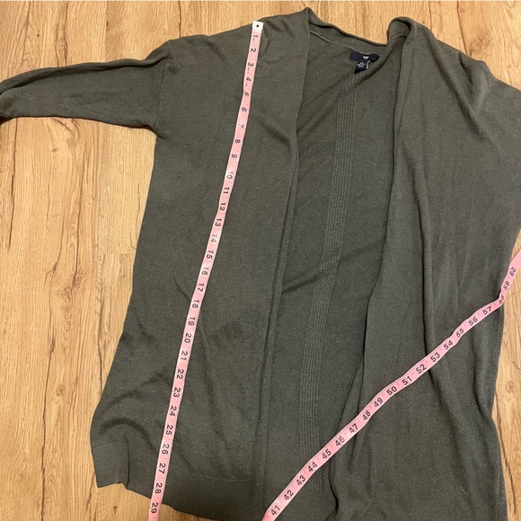 GAP Green Grey Open Front Long Line Cardigan - Picture 7 of 7